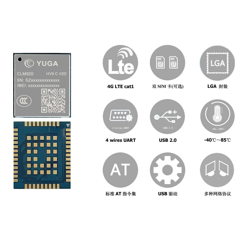 域格ASR平台Cat.1通信模块CLM920-HV9 V2
