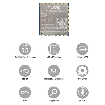 域格5G RedCap模块NM28 BRA3CNCMX LCC封装