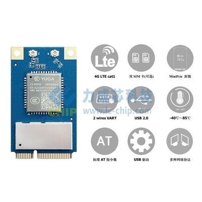 域格CLM920-HV5 ASR1602国内Cat1 MiniPCIe模组 双卡单待GNSS可选FOTA工业DTU模块