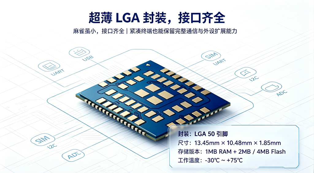 YM310 X08 LGA50引脚封装 接口齐全紧凑集成