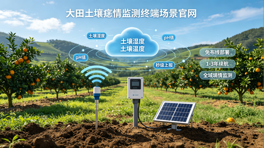大田土壤墒情终端4G无线秒级上报长续航方案