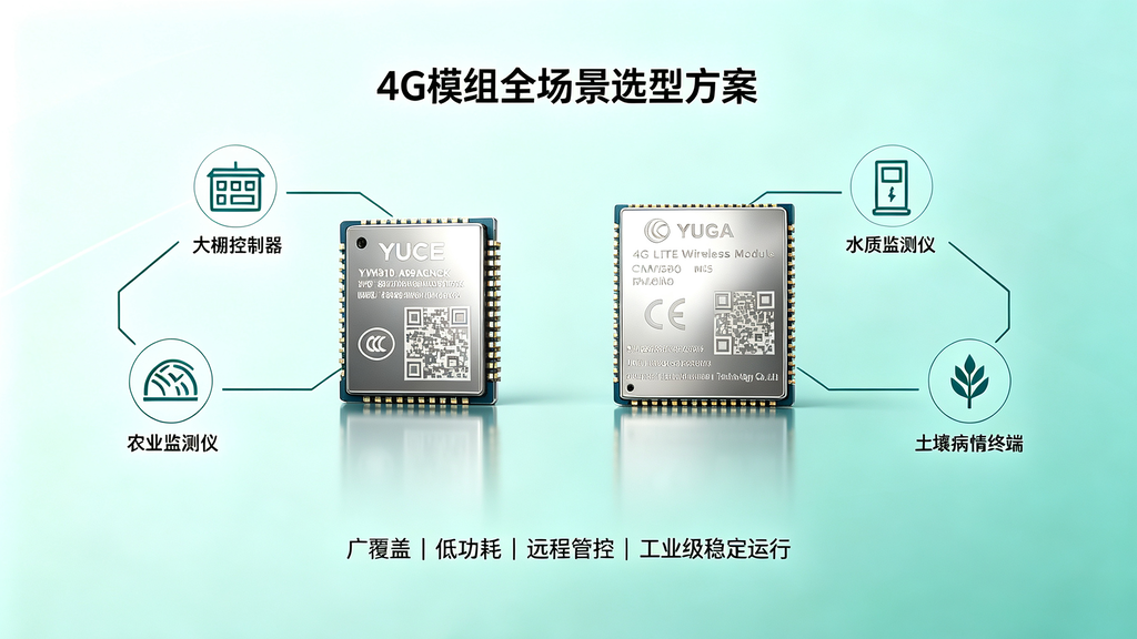 域格YM310 CAT1与CLM920 CAT4智慧农业4G模组选型